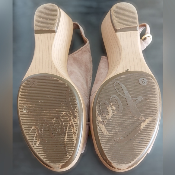 M&S Footglove Beige Suede Leather Slingback Sandals Peep Toe UK 3. - Picture 11 of 12